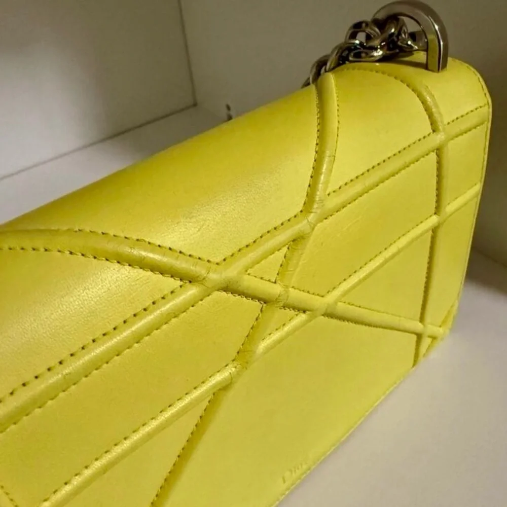 $3350 Dior Diorama Yellow Small Flap Crossbody Bag - Picture 9 of 15